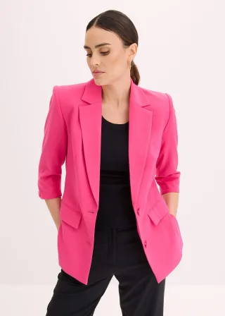 bonprix Blazer mit modisch betonten Schultern aus softem Viskose-Mix, pink, Gr.46, eleganter Blazer mit modisch betonten Schultern aus softem Viskose-Mix
