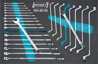HAZET Ring-Maulschlüssel- / Doppel-Ringschlüssel Satz Einlage 25-teilig - 163-30/25