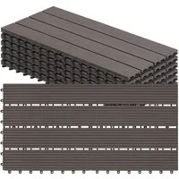 Woltu WPC-Fliesen, 6 St., Terrassendielen Holz-Optik 30x60cm mit klicksystem