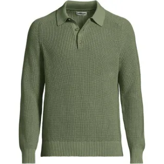 Polopullover Drifter, Herren,  Grün, Baumwolle, by Lands' End