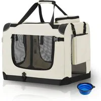 Juskys Tiertransporttasche Lassie, mit Decke, Tasche, Griffen und Fressnapf