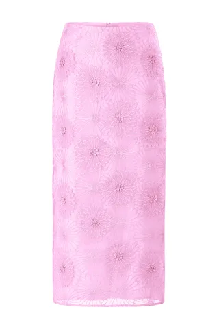 Rich & Royal - Flower Midi Skirt soft orchid - Gr. - 36