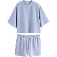 Next Pyjama Strukturierter, kurzer Schlafanzug (2 tlg)