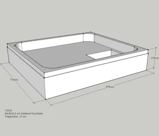 Neuesbad Wannenträger für Kaldewei Duschplan 80x90x6,5 SD21025