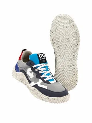 ID Eight Herren Hana-Sneaker Blau Obermaterial: 41 % Polyester (recycelt), 28 % BioVeg (Maiskorn), 25 % Polyester (recycelt), 6 % Apfelschale