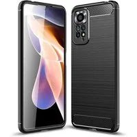 MSM Handyhülle Hülle für Xiaomi Redmi Note 11 Pro 5G Silikon Schwarz Carbon Optik