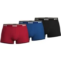 BOSS Boxer TRUNK 3P POWER (Packung, 3-St., 3er-Pack) Multi Pack Cotton Stretch Herren Unterhose mit kurzem Bein