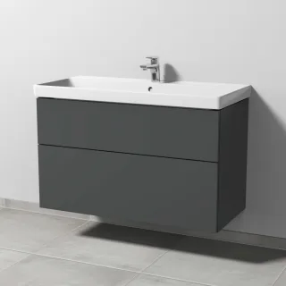 Sanipa 3way Waschtischunterbau zu Villeroy & Boch Avento Waschtisch mit 2 Auszügen, Anthrazit-Matt SM62422