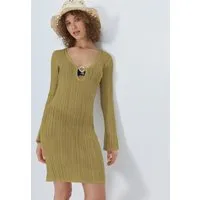 LSCN by LASCANA Strandkleid Strickkleid mit langen Ärmeln, Cover-up, Beachkleid
