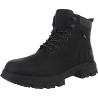Coolwalk Herren Schnürschuhe Freizeit Stiefelette (88491806) Blockabsatz Boots in Schwarz
