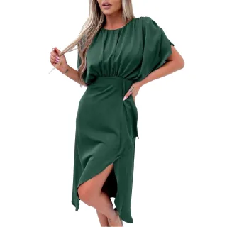 AX Paris - Midikleid für Damen, Gesammelt, Polyester, Fledermaus-Ärmel (Petrol)