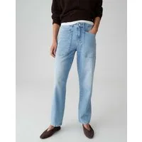 OPUS PANTS Relax-fit-Jeans MELLY BREEZE mit Powerstretch Mid Rise Aufgesetzte Taschen mit modischem Statement