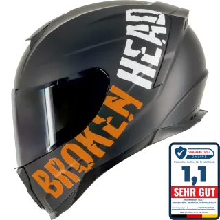 Broken Head (A-Minus) BeProud Sport Orange Motorradhelm + Schwarzes Visier