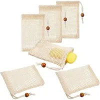 FOUORTUNATE-BEE Seifenhalter 6er Set Seifensäckchen zum Aufschäumen und Aufbewahren, 6-St., Seifenbeutel 6er Pack für Seife und reichhaltigen Schaum