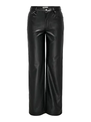 ONLY - ONLKIRI HW STR FAUX LEATHER PNT Black - Gr. - 32