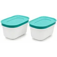 TUPPERWARE Frischhaltedose Gefrier-Behälter Eiskristall 170 ml (2) minze-weiß
