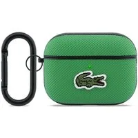 Lacoste Kopfhörer-Schutzhülle Case AirPods Pro 3 grün Logo Krokodil mit Karabiner, Karabiner