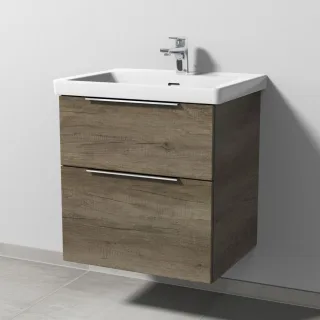 Sanipa 3way Waschtischunterbau zu Villeroy & Boch Subway 3.0 Waschtisch mit 2 Auszügen, Eiche-Nebras UM84637