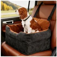 LuxusKollektion Hunde-Autositz Hundeautositz Welpen Hochsitz Sicherheitsgurt bis14kg Schwarz