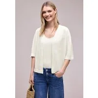 STREET ONE Strickjacke Kurzarm Jacke im Strick-Look mit Glitzer