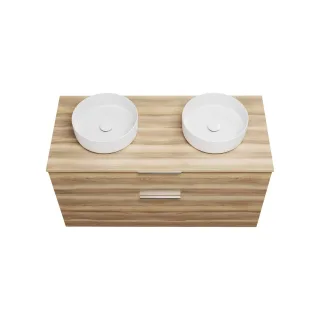 Burgbad Keramik Waschtisch-Set Eqio Frassino Dekor Cappuccino/Alpinweiss, SGUO120F3437C0001 SGUO120F3437C0001