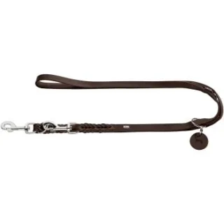 Hunter Verstellbare Führleine Solid Education dunkelbraun 1,8 cm, 2 m