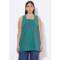 Ulla Popken Longshirt Longtop Classic Fit Carré-Ausschnitt ärmellos