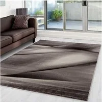 Carpettex Designteppich Abstrakt Design, Läufer, Höhe: 12 mm, Modern Kurzflor Teppich Wohnzimmer Abstrakt Design Braun Pflegeleicht