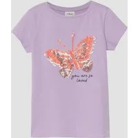 s.Oliver Kurzarmshirt T-Shirt T-Shirt mit Pailletten-Artwork im A-Shape