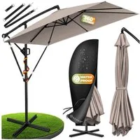 KESSER Ampelschirm, Ø350cm Sonnenschirm inkl. Abdeckung & Wind- & wetterfest