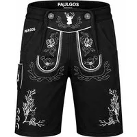 PAULGOS Trachtenhose Herren Jogginghose Design Lederhose Kurz Sweathose Bermuda Shorts JOK3