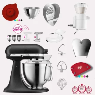 KitchenAid Artisan 4,8 Liter KSM185 Spar-Set mit Sieb mit digitaler...