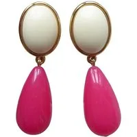 Mugello Paar Ohrstecker Viola elfenbein-pink Sommer-Ohrringe auffällig Statement, made in Germany Designer JustWin, Statementohrringe