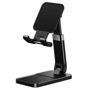 UGREEN LP427 Foldable Height Adjustable Phone Stand Telescopic Lifting Rod Metal Base Weighted Anti Shake Portable Deskt