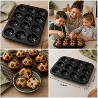 Zenker Backform Fußballmuffin Form für 12 Muffins Hochwertiges Soccer Baking