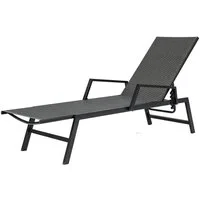 COSTWAY Gartenliege, 1 St., Sonnenliege Rattan, 5 fach verstellbar