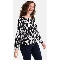 STOOKER WOMEN Langarmshirt CALLA Print Langarmshirt Regular Fit Blusen-Shirt mit grafischem Print für Damen