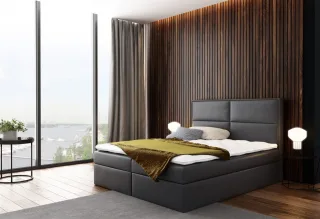 Boxspringbett Bett DERBI Kunstl.. Anthrazit 120x200cm inkl.Bettkasten