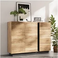 Merax Sideboard Kommode mit 4 Schubladen und 2 Türen (1 St., griffloses Stauraummöbel mit Push-to-Open), Anrichte für Wohnzimmer und Küche