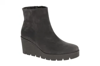 Gabor 74.780-19 Damen Keilstiefelette dark-grey Best-Fitting 5cm-Absatz