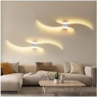 ZMH LED Wandleuchte Schwarz 2-er Set Innen Modern Wandlampe Warmweiß Wandbeleuchtung, LED fest integriert