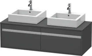 Duravit Ketho Konsolenwaschtischunterbau wandhängend Graphit Matt 1400x550x426 mm - KT6697B4949 KT6697B4949