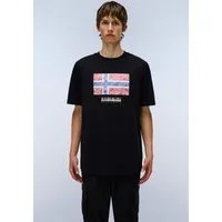 Napapijri T-Shirt DRAPEAU mit markantem Print, Kurzarm-Design, aus Jersey