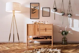 Kommode Schrank SAGA Buche massiv 97x84x46 cm