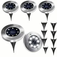 LA CUTE LED Solarleuchte 4x Solar LED Bodenleuchten mit Dämmerungssensor für Außen, 8 integrierte LEDs pro Lampe, solarbetrieben, Wetterfeste Solar-Bodenleuchten mit Dämmerungssensor