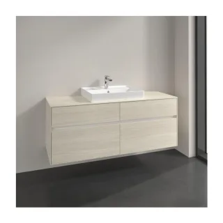 Villeroy und Boch Collaro Waschtischunterschrank C087B0AA 120x54,8x50cm, Waschtisch mittig, LED-Beleuchtung 8,8 W, white oak