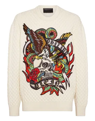 Pullover Rundhalsausschnitt Tattoo
