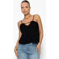 SASSYCLASSY Trägertop Feminines Musselin Top aus Baumwolle Damen elegant