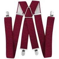 axy Hosenträger Herren Hosenträger mit Punkten 4 Stabile Clips X-Form 3,5cm Breit verstellbar und elastisch 120cm Lang