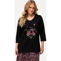 Ulla Popken T-Shirt Shirt Ciao Bella Classic V-Ausschnitt 3/4-Arm